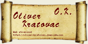Oliver Kratovac vizit kartica